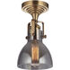 Gallery State House 1 Light 6 inch Vintage Brass Semi Flush Ceiling Light