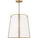 Drew & Jonathan Cortes 2 Light 18 inch Satin Brass Hanging Shade Pendant Ceiling Light