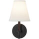Alora Mood Sloan 1 Light 6 inch Matte Black and White Linen Wall Sconce Wall Light