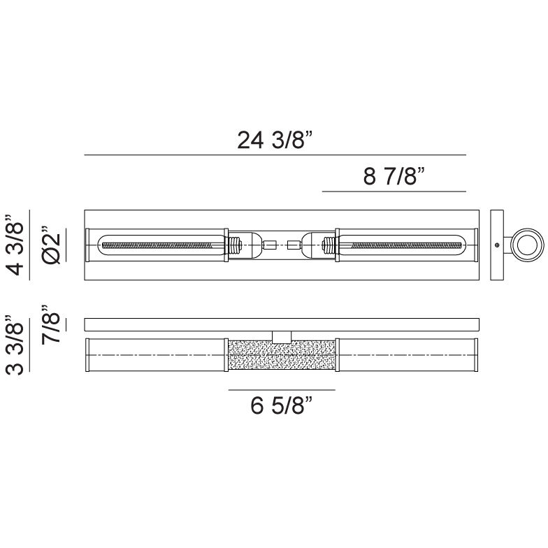 Tubo Wall Sconce Wall Light in Matte Black and Chrome