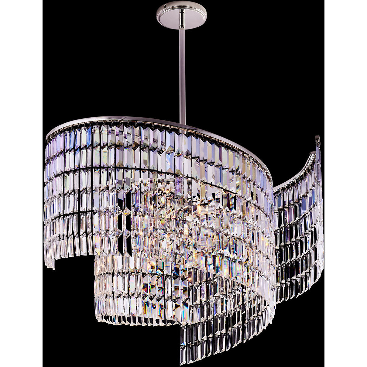 Vortice 13 Light 31 inch Polished Silver Pendant Ceiling Light