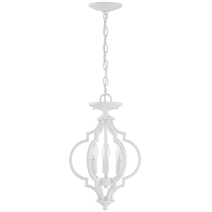 Transitional 3 Light 11 inch Bisque White Convertible Semi-Flush or Pendant Ceiling Light