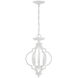 Transitional 3 Light 11 inch Bisque White Convertible Semi-Flush or Pendant Ceiling Light