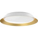 Jasper LED 19.13 inch White/Gold Flush Mount Ceiling Light in White and Gold