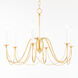 Plumette 6 Light 28 inch Gold Leaf Chandelier Ceiling Light