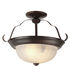Melon 3 Light 15 inch Rubbed Oil Bronze Semi-Flush Mount Ceiling Light