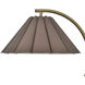 Vivienne 64 inch 100 watt White Marble and Polished Brass Floor Lamp Portable Light in Off-Brown Shade