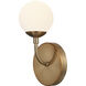 Fusion Collection - Noho Family 1 Light 4.5 inch Brushed Brass and Etched Opal ADA Wall Sconce Wall Light in 4" D x 4.5" W x 9" H, EVOLV