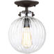 Modern 1 Light 8 inch Oil Rubbed Bronze Semi-Flush Ceiling Light