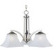 Aurora 3 Light 22.5 inch Satin Nickel Down Light Chandelier Ceiling Light