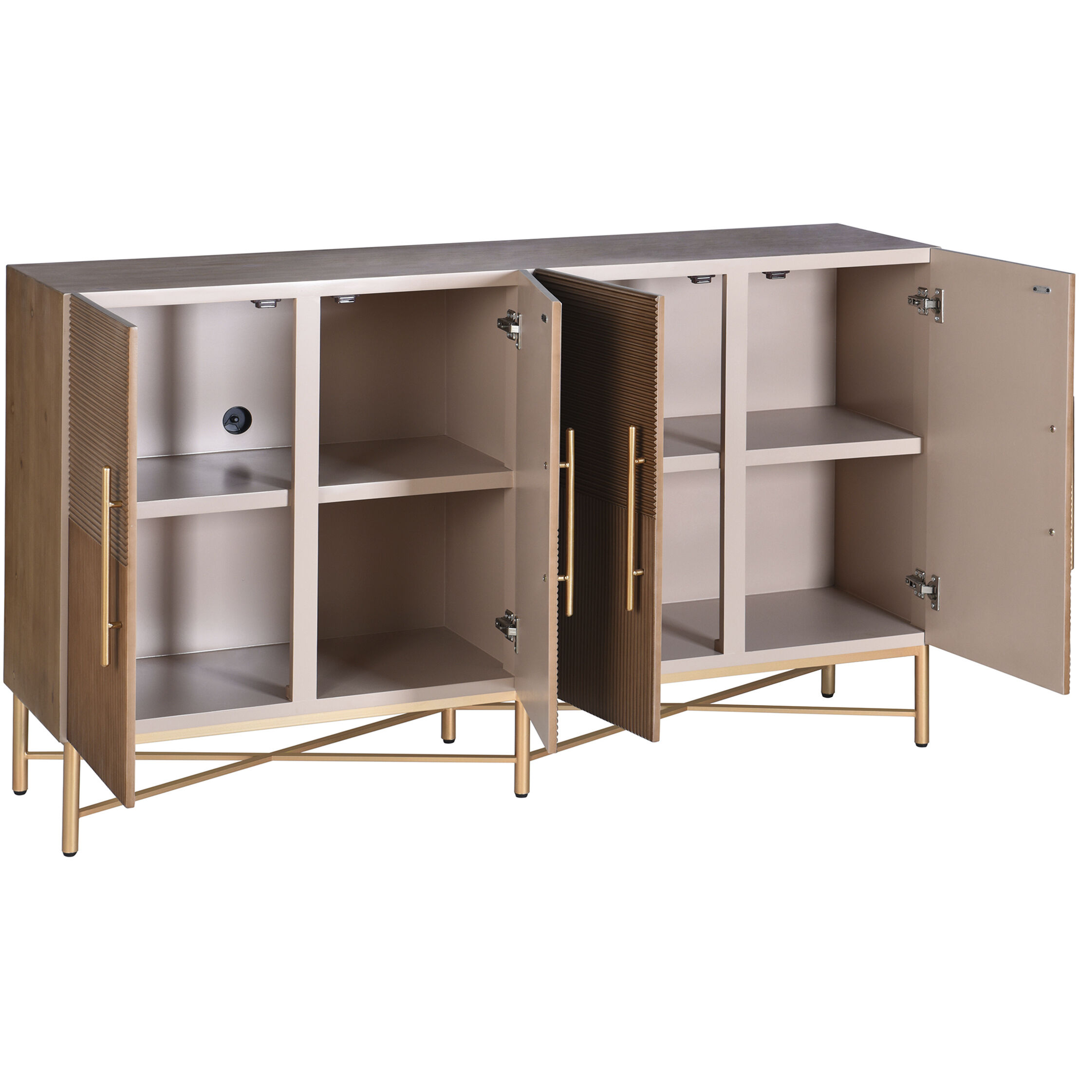 Cameron Dark Natural and Gold Cabinet