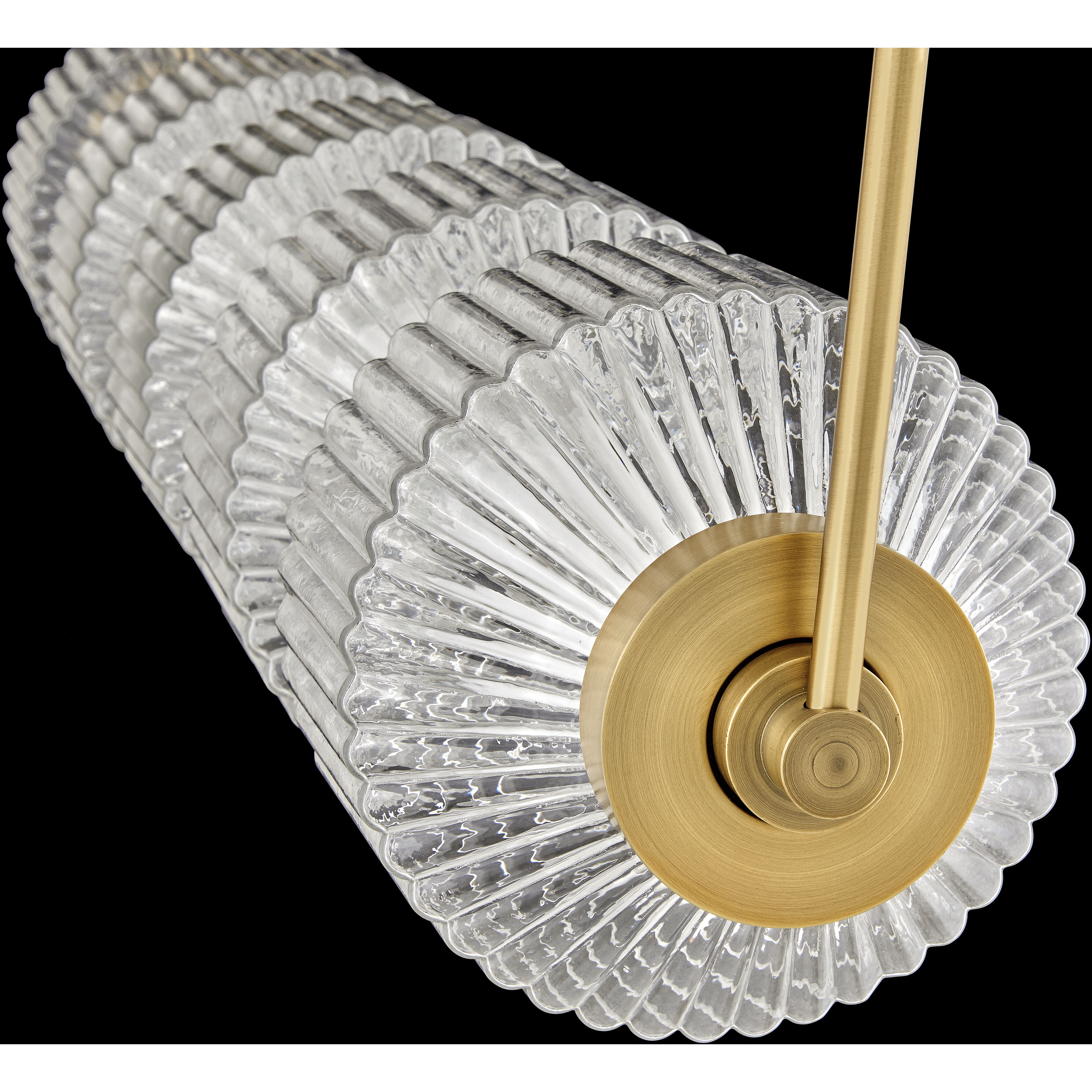 Reign LED 46.75 inch Lacquered Brass Chandelier Ceiling Light, Linear & Oval