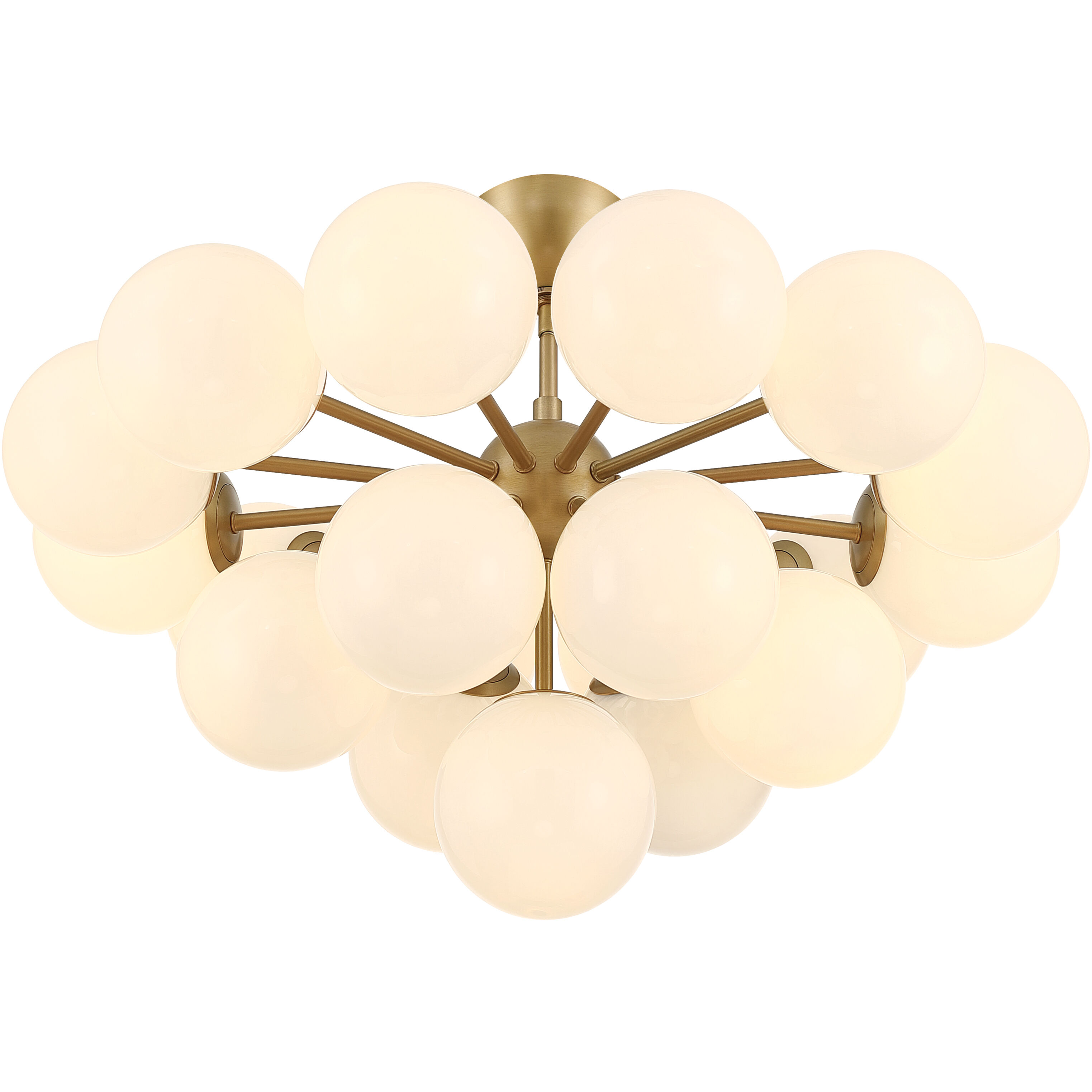 Lunara 19 Light 28 inch Legacy Brass Convertible Chandelier/Semi-Flush Mount Ceiling Light