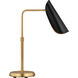 AERIN Tresa 29.25 inch 9 watt Midnight Black and Burnished Brass Task Table Lamp Portable Light in Burnished Brass / Midnight Black