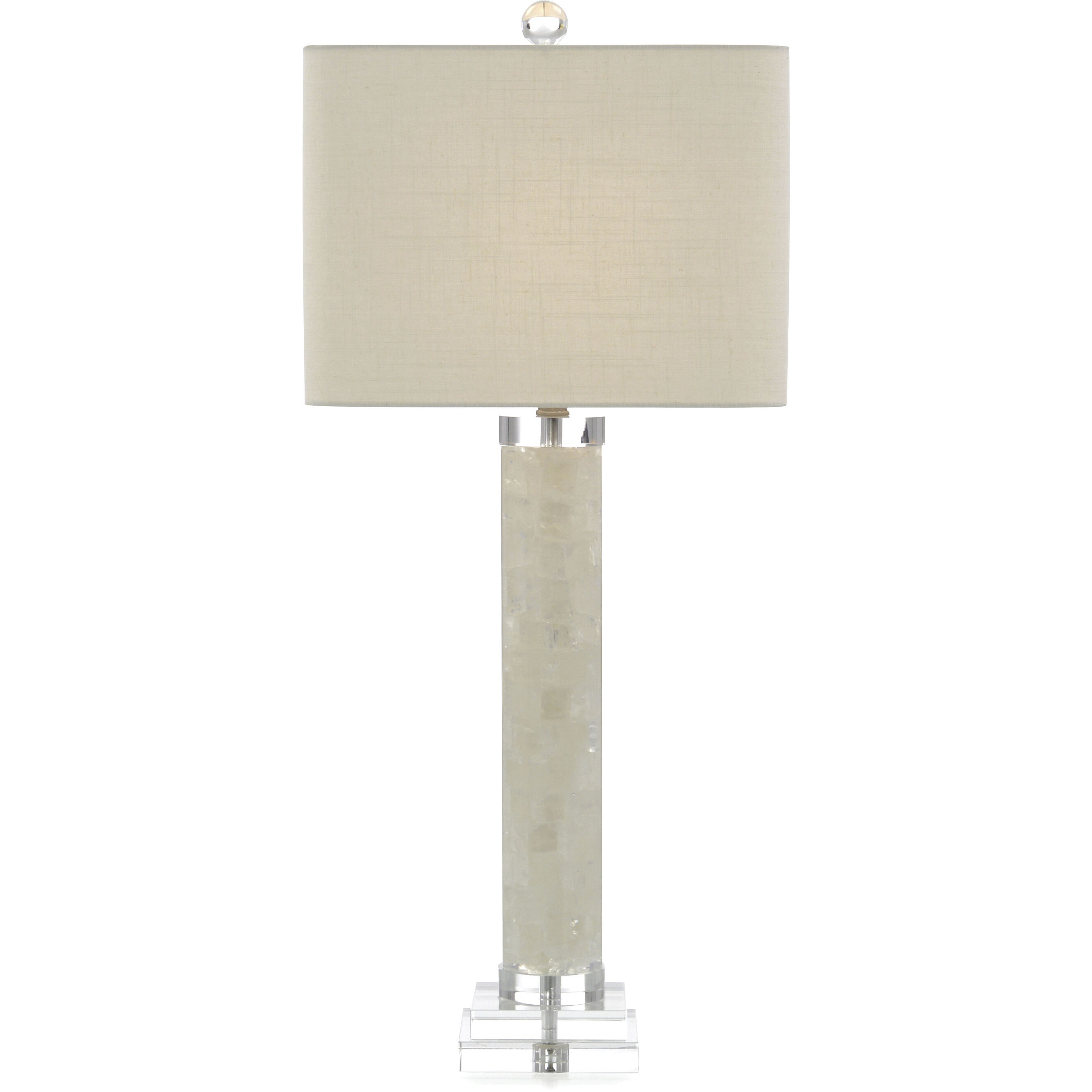 Leah White Calcite and Quartz Table Lamp Portable Light