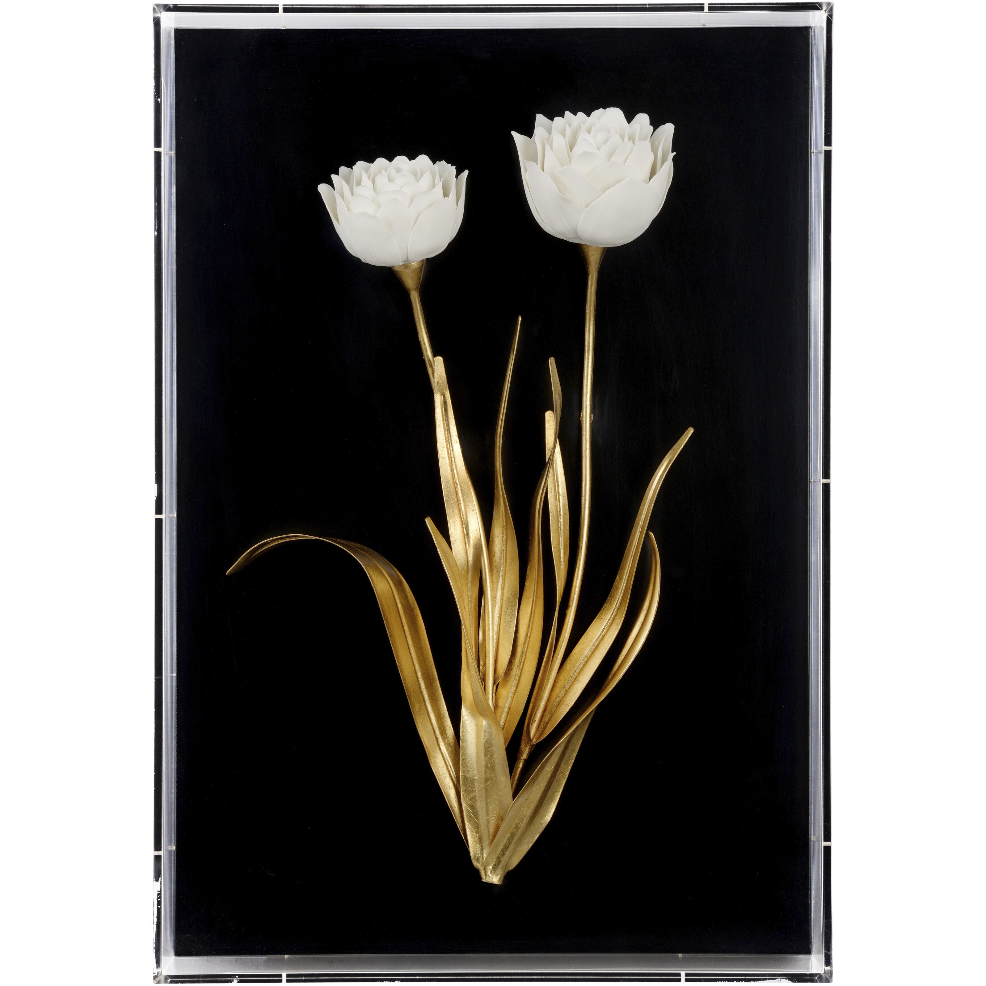 Porcelain Flower Black and White/Cream Wall Art