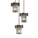 Circa 3 Light 7 inch Dark Bronze Pendant Ceiling Light in Swirl with Clear Bubbles