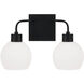 Tanner 2 Light 15 inch Matte Black Vanity Light Wall Light