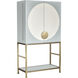 Gabe Light Blue with Brass Bar Cabinet