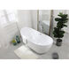 Ines Glossy White and Chrome Bathtub