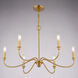 Annabelle 6 Light 30 inch Muted Brass Chandelier Ceiling Light