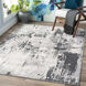 Quatro 122.05 X 94.49 inch Charcoal/Light Slate/Gray/White/Light Beige Machine Woven Rug in 8 x 10, Rectangle