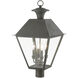 Wentworth 4 Light 28 inch Charcoal Outdoor Extra Post Top Lantern, Extra Large