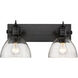 Yep Hines Vanity Wall Light in Matte Black, Seeded Glass
