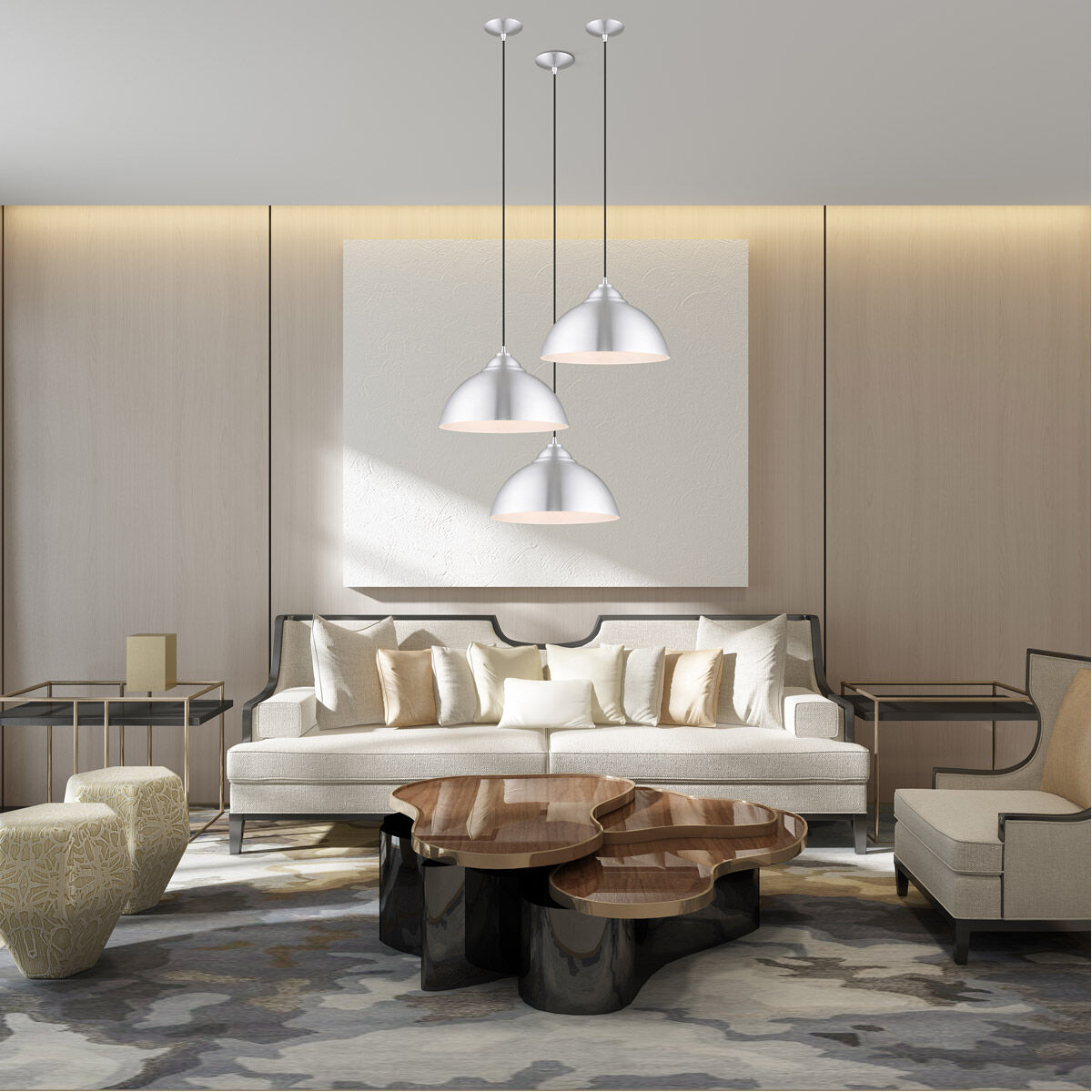 Allison 1 Light 16 inch Brushed Aluminum Mini Pendant Ceiling Light