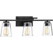Calhoun 3 Light 24 inch Black Bathroom Vanity Light Wall Light, Essentials