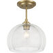 Glint 1 Light 12 inch Legacy Brass Convertible Semi Flush/Pendant Ceiling Light