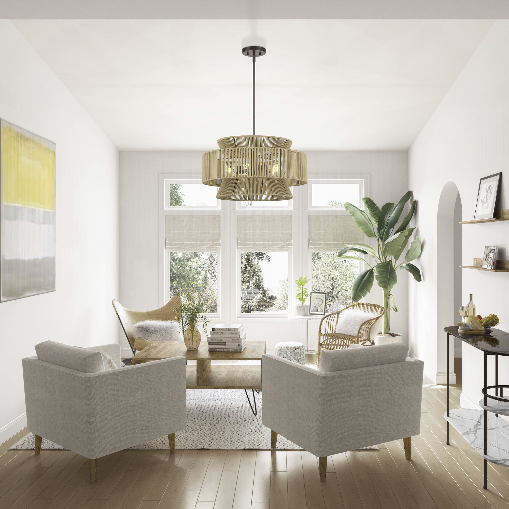 Florell 5 Light 22 inch English Bronze Pendant Chandelier Ceiling Light