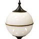 Benedict 9 Light 15.25 inch Milk White and Brass with Black Pendant Ceiling Light