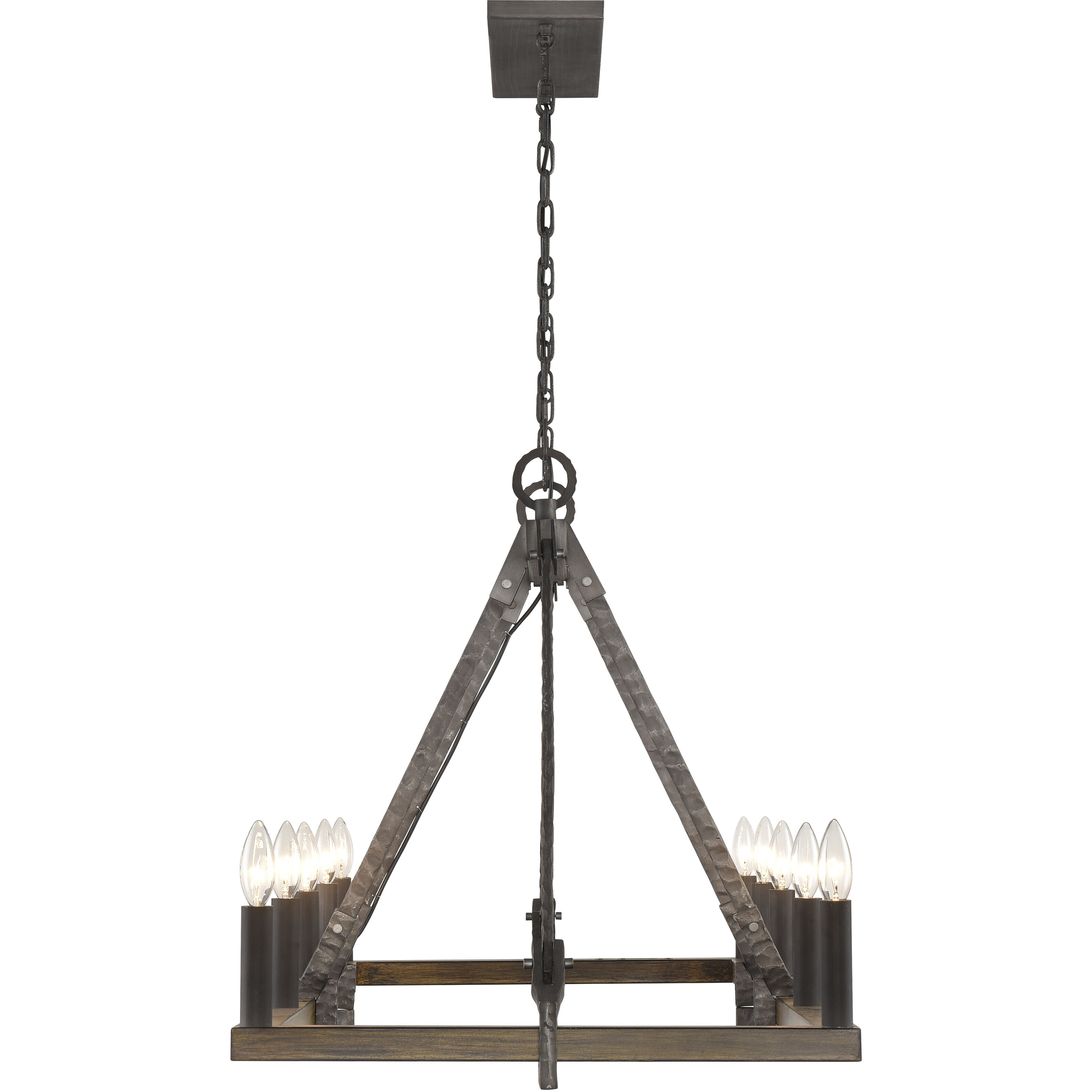 Harwell 10 Light 56 inch Antique Millwood Linear Chandelier Ceiling Light