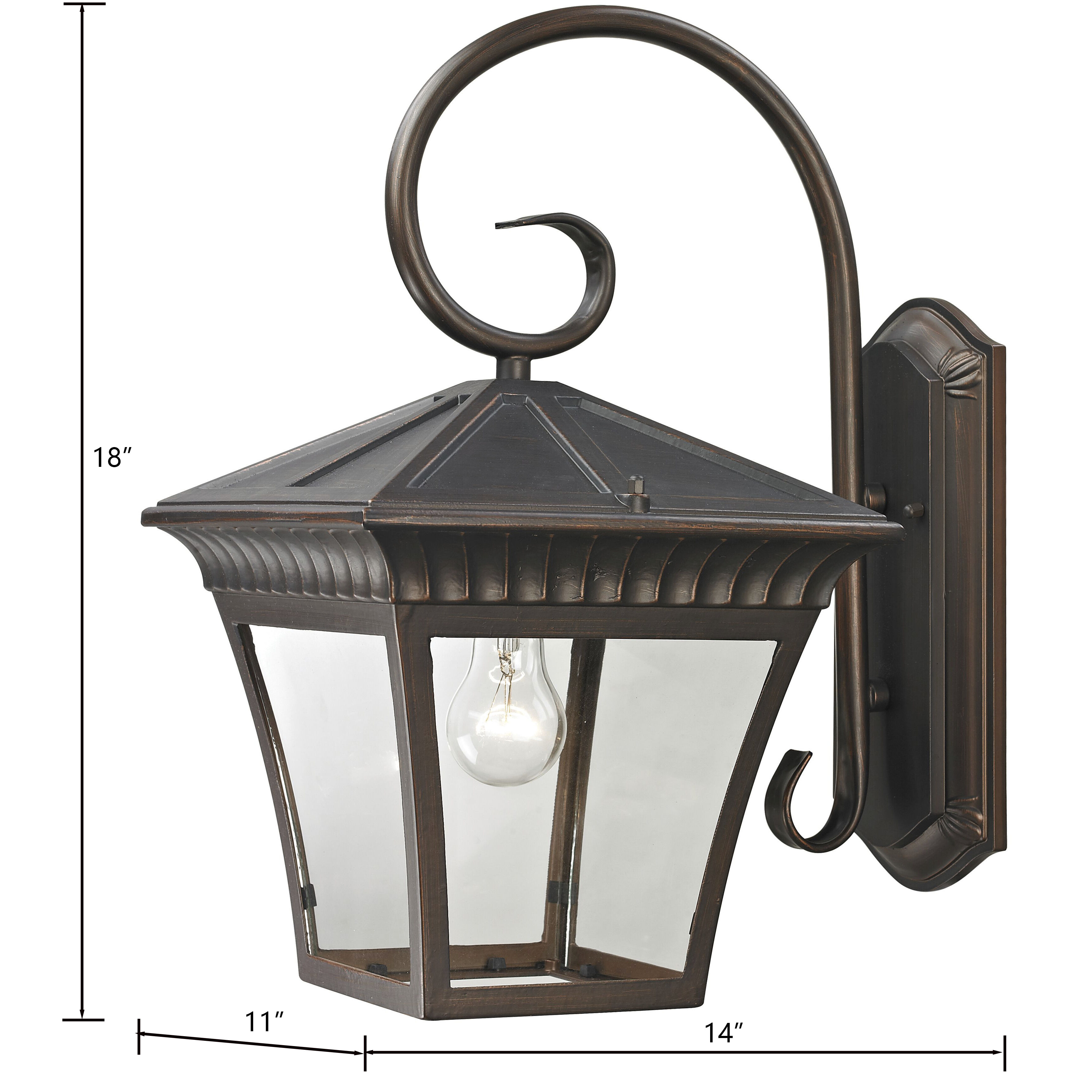 Ridgewood 1 Light 18 inch Hazelnut Bronze Outdoor Sconce
