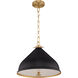 Bonnel 1 Light 16 inch Matte Black and Aged Brass Pendant Ceiling Light