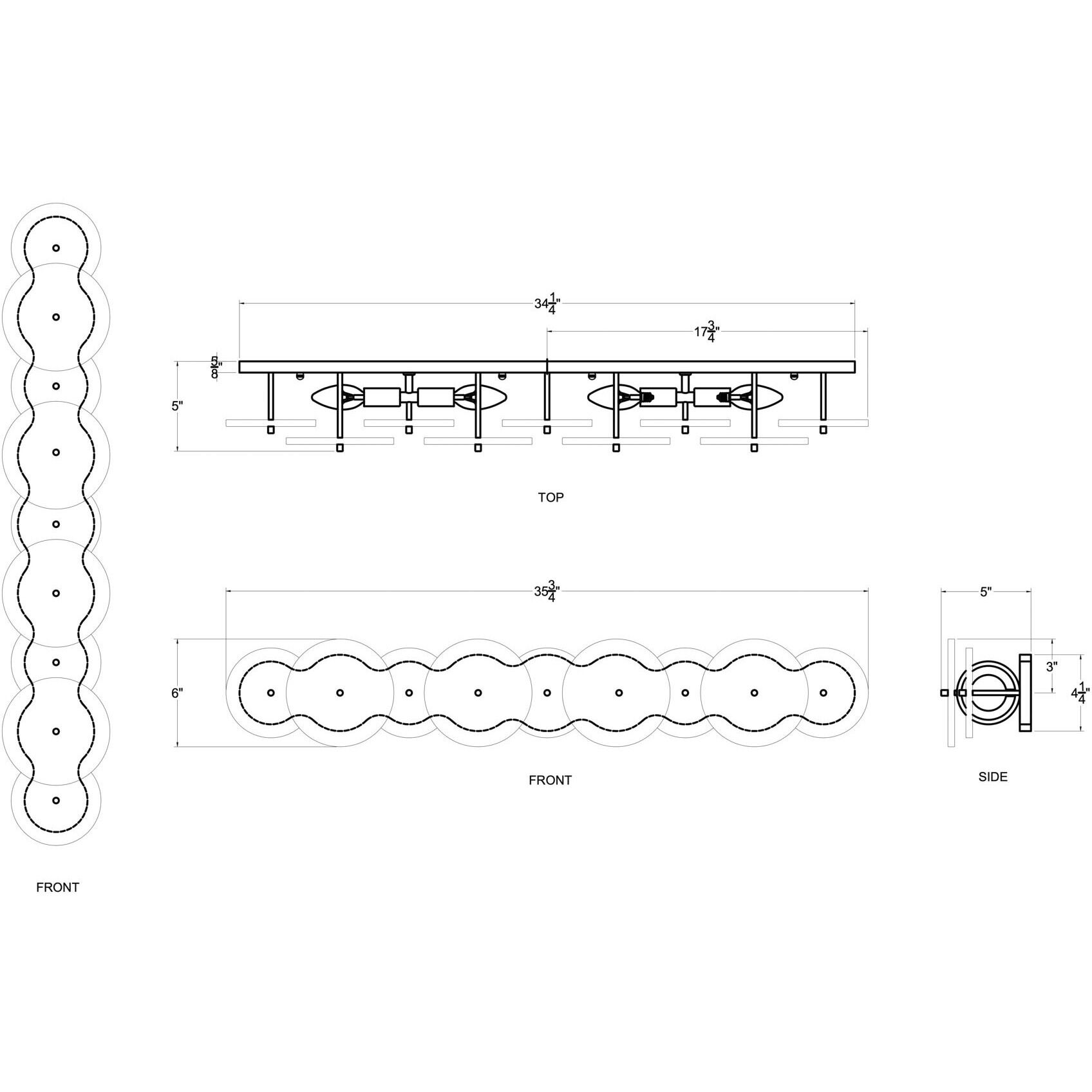 Cosmos 4 Light 35.75 inch Matte Black Vanity Light Wall Light, Smithsonian Collaboration