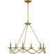 Transitional 6 Light 28 inch Natural Brass Chandelier Ceiling Light