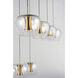 Newton LED 10.5 inch Black and Gold Multi-Light Pendant Ceiling Light