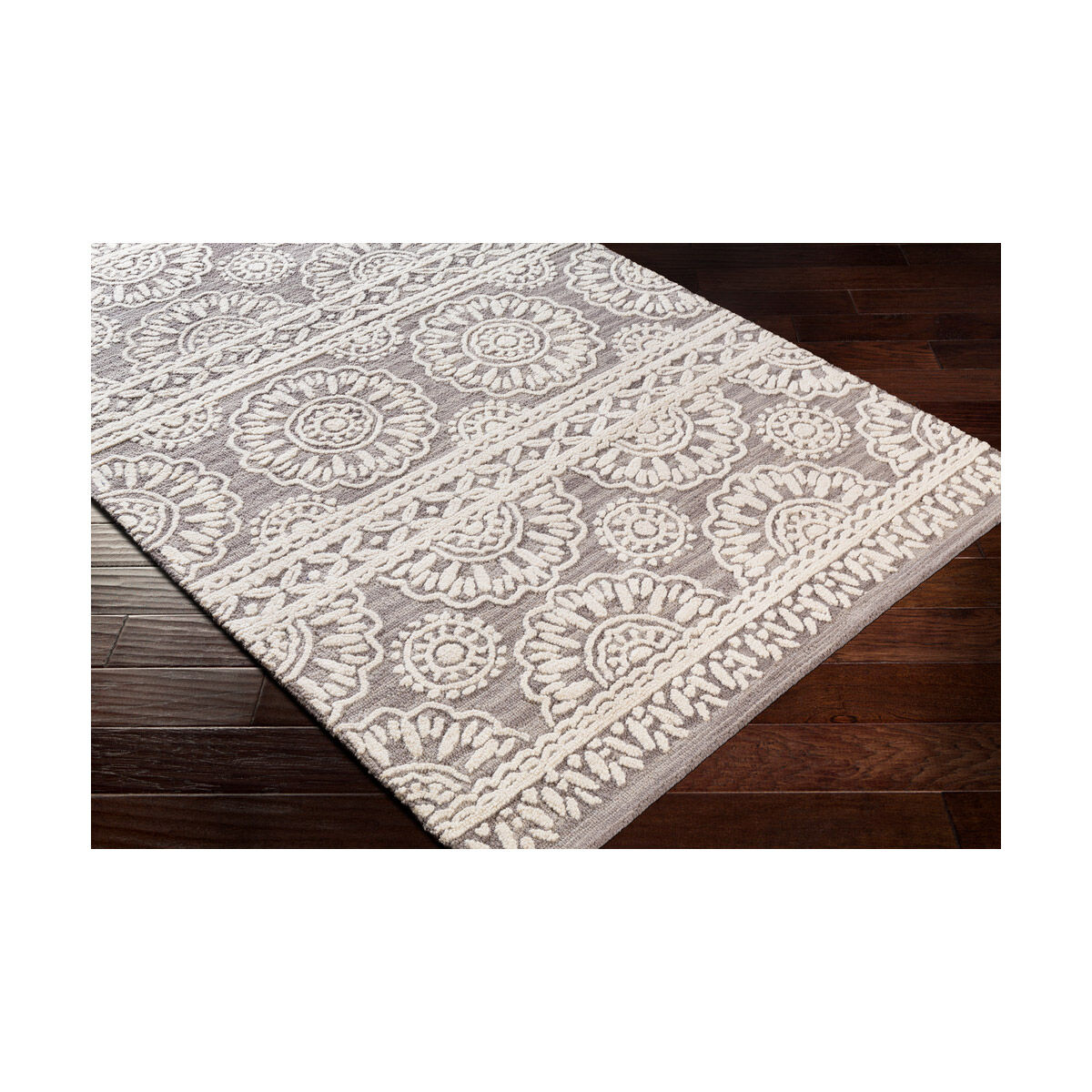 Scott 90 X 60 inch Charcoal/Light Gray/Ivory Rugs