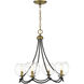 Vantage Kearney Park 4 Light 23 inch Coal and Soft Brass Chandelier Ceiling Light