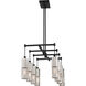 Grid 3 8 Light 36 inch Coal With Brushed Nickel Island Light Ceiling Light