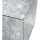 Paxton 17 X 16 inch Antiqued Marbled Glass with Antique Silver Trim Side Table