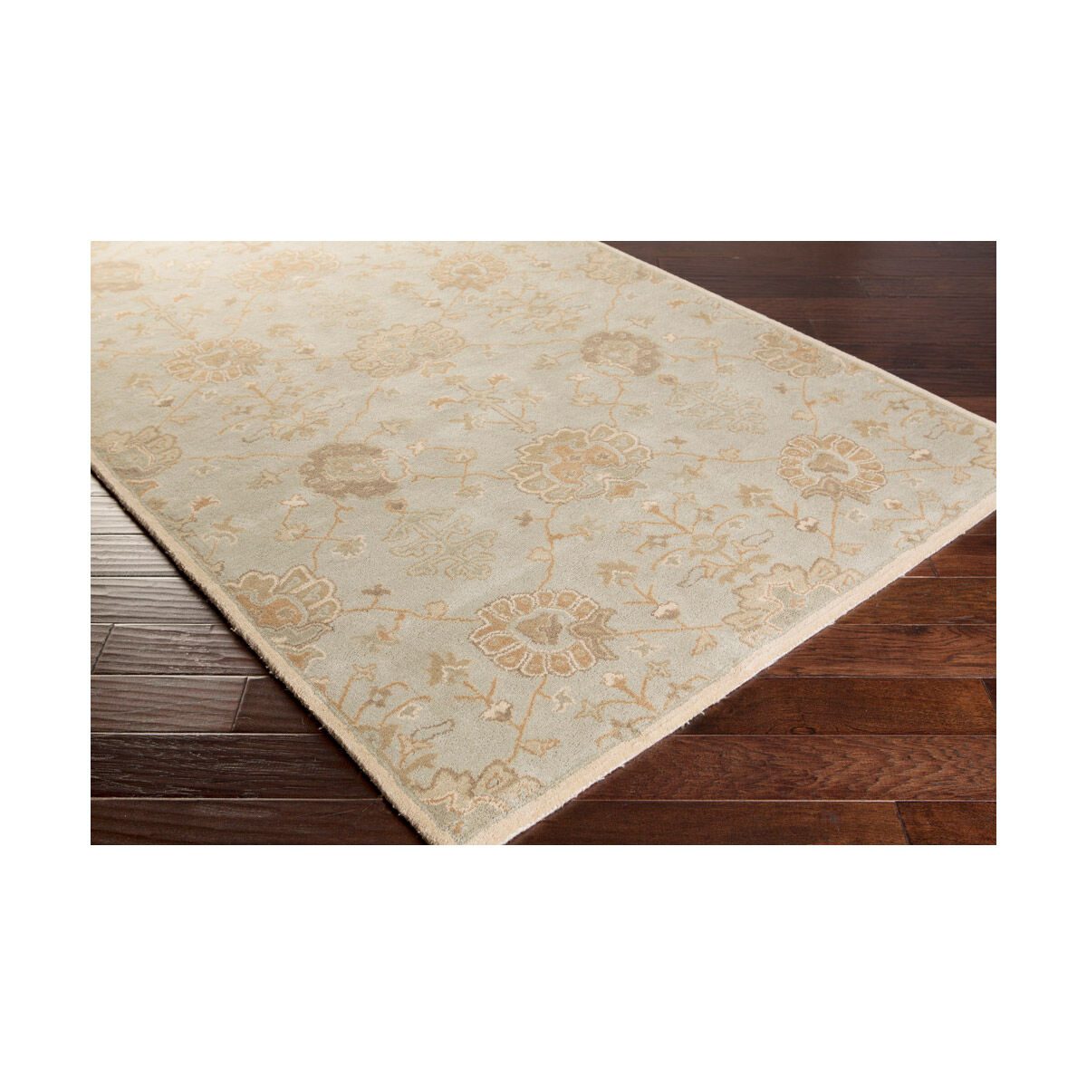 Caesar 72 inch Green and Neutral Area Rug, Wool