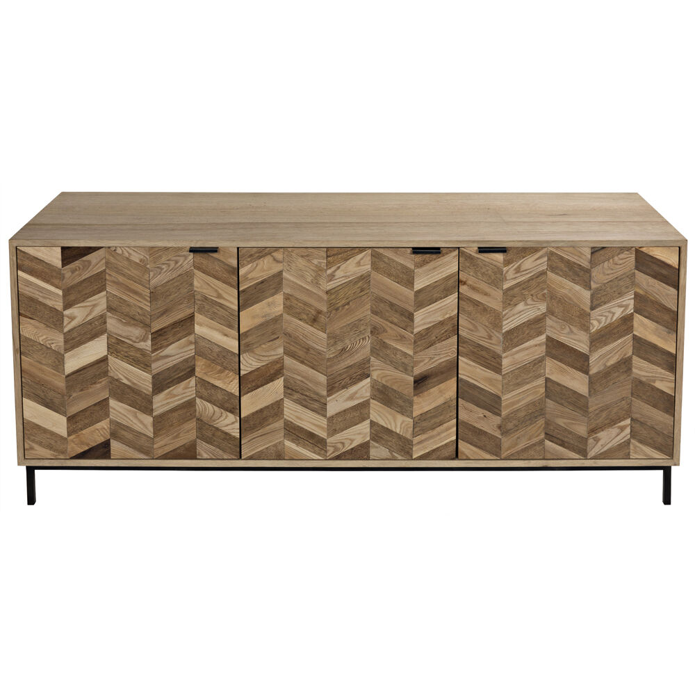 Herringbone 76.5 X 20 inch Matte Black Sideboard