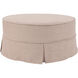 Universal 18 inch Linen Slub Natural Round Ottoman with Slipcover