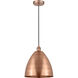 Edison Dome 1 Light 12 inch Antique Copper Mini Pendant Ceiling Light