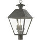 Wentworth 4 Light 28 inch Charcoal Outdoor Extra Post Top Lantern, Extra Large