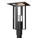 Shadow Box 1 Light 24.1 inch Coastal Black and Coastal Silver Outdoor Post Light