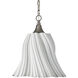 Twirl 1 Light 18 inch White/Antique Brushed Nickel Pendant Ceiling Light